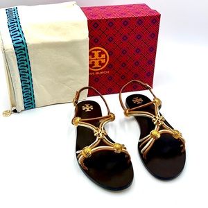 Tory Burch Capri Multi Strap Beaded Sandal Size 8.5